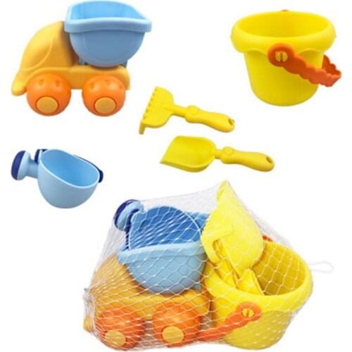 5pcs/Set Silicone Bucket And Shovel Children Beach Toy Set Sandbox Set Kit Summer Toys for Beach Play Sand Water Play Cart Kids