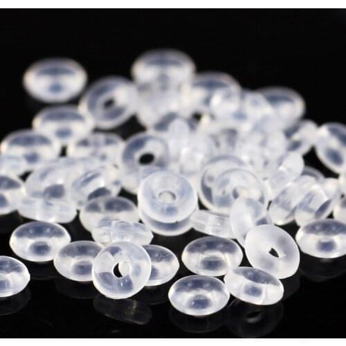 50PCS/LOT Colorful DIY Accessories Silicone Rubber Spacers Jewelry Findings Stopper Fixed Beads Clip Fit Pandora Bracelet Chain