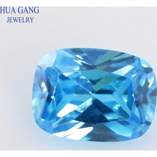 5A Sea Blue Baguette Shape Cut CZ Stone Synthetic Gems Cubic Zirconia For Jewelry Size 4x6~8x10 Free Shipping