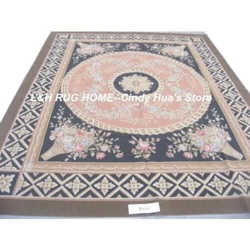 Free shipping 8'x10' Aubusson handmade woolen rugs