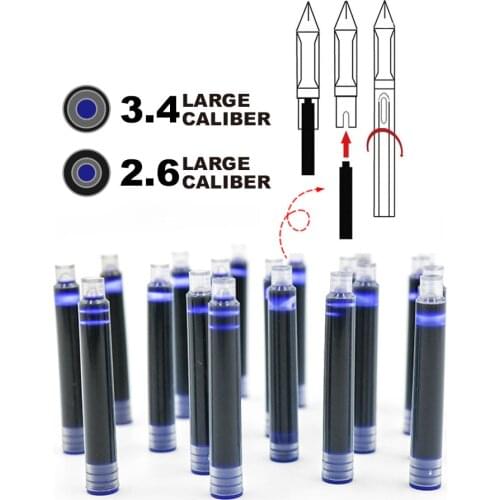 10pcs 2.6 / 3.4 Black Universal Fountain Pen Ink Cartridges pen refill