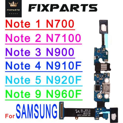 For Samsung Galaxy Note 1 2 3 4 5 9 Charging Port Flex Cable Dock Connector N7000 N7100 N900 N9005 N910F N920F Charger Board