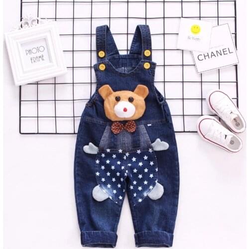 IENENS Autumn Boys Jeans Overalls Baby Toddler Girls Loose Denim Dungarees Long Pants Kids Boy Girl Jumpsuit Child Trousers 1-3Y