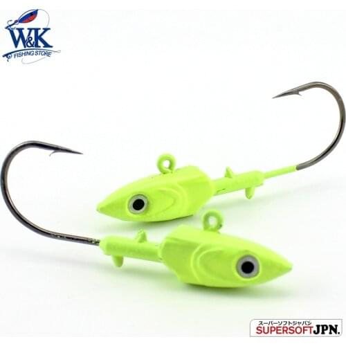 30g 5/0 Jig Head Fishing Hook 2pcs/Lot Weighted JIG Hook for Sayori Shad at Fishing Lure Accessories Colorful JIG HEAD 3D EYES
