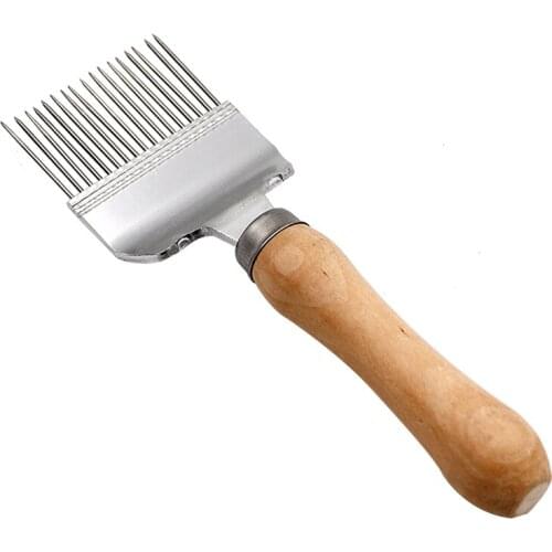 Bee Tools Wooden Handle Needle Bee Honey Knife 17-Pin European Cut Cork Bee Honey Tools Beekeeping Equipment