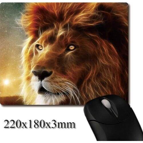 Flaming-like lions head image printed Heavy weaving anti-slip rubber pad office mouse pad Coaster Party favor gifts 220x180x3mm
