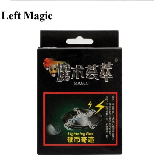 Lightning Box Magic Tricks Black Miracle Appearing Coin Close Up Stage Magic Tricks Coin Penetration Good Quality Coin Magic