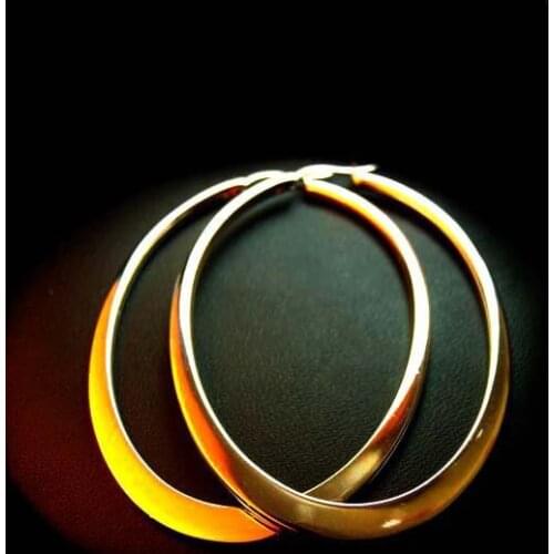 Minimalist Female Round Big Hoop Earrings Classic Rose Black Gold Silver Color Wedding Earrings For Women New Year Gifts