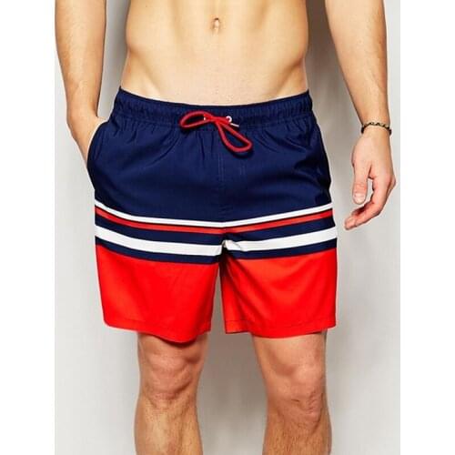 Stripe print men sexy swimwear 2021 new men beach board shorts swim trunks men surfing loose sports men gym shorts bathing suits