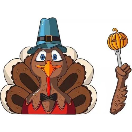 Windshield Wiper Decal Tags Thanksgiving Rear Wiper Stickers Cute Turkey