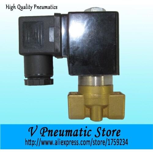 Normally closed 1/4 inch compact direct acting brass material valve solenoid for air