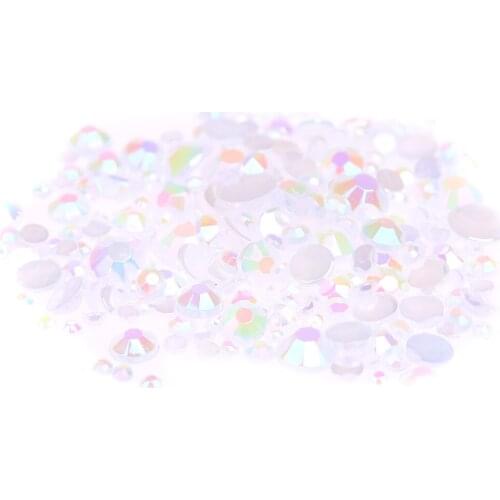 Newest Fashion Many Sizes Jelly White Color Acrylic Rhinestones Shoes Clothing Decorations Sparkling Nail Art Decorations