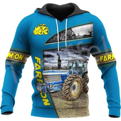 Tessffel Newest Worker Farmer Tractor Instrument Camo Pullover 3DPrint Streetwear Tracksuit Autumn Casual Hoodies Men/Women B-6