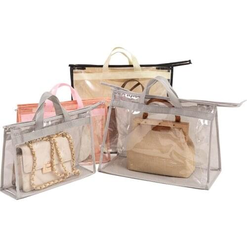 New Ladies Bags Handbags Briefcases Wallets Dust-Proof Bags Wardrobe Racks Desktop PVC Transparent Bag Organizer Storage Bags