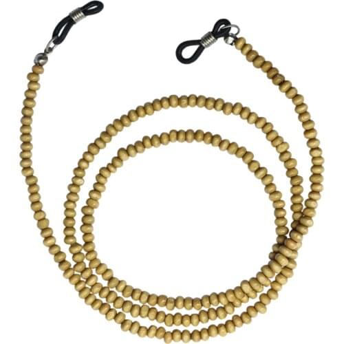 Eyewear Eyeglass Chain Sunglasses Holder Spectacles Glasses Strap Long Lanyard Necklace Cord WOODEN BEADED CHAIN
