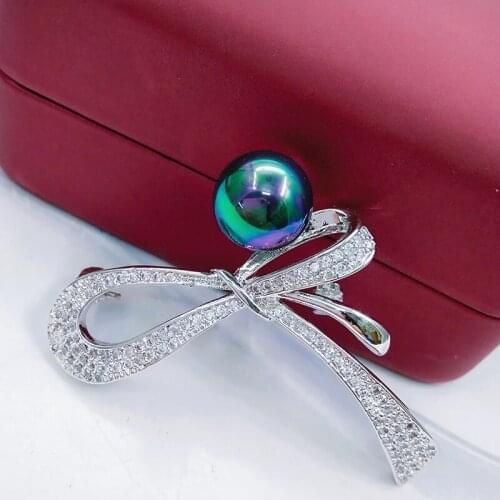 Top Quality Butterfly Knot Brooch Pin Crystal CZ Simulated Pearl Brooches and Pins Women Garment Scarf Accessory Vintage Jewelry