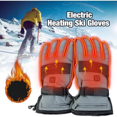 3.7V 1300 MA Heated Gloves 3 Level Rechargeable Waterproof Electric Thermal Heating Ski Glove For Winter Riding Motorcycle Glove
