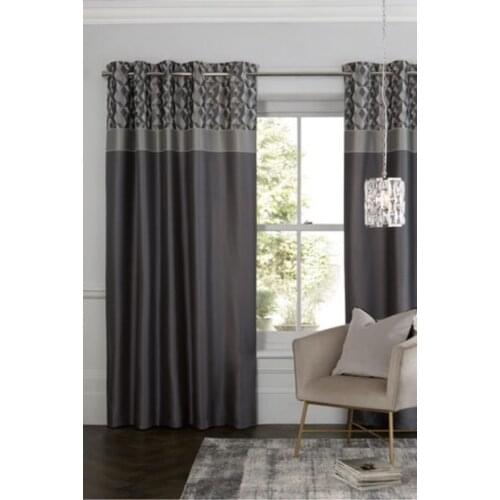 Perle Home 230x230cm Gray Pattern Backdrop Curtain Rustic Quality Ring Curtain