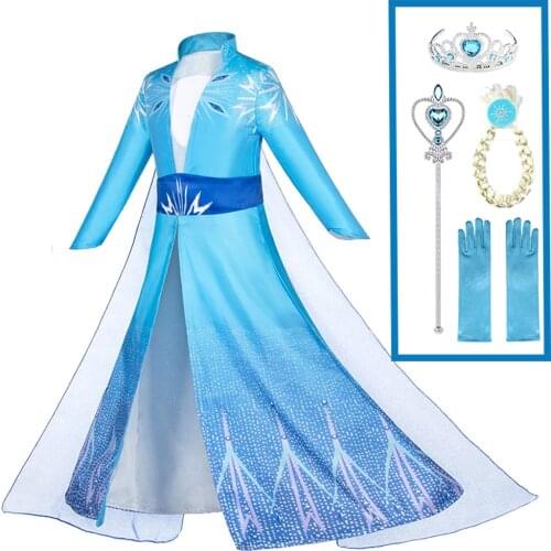 Girls Dress Clothing Snow Queen Princess Dress Fancy Elsa Dress Anna Kids Childrens Costumes Birthday Party Vestidos Rapunzel