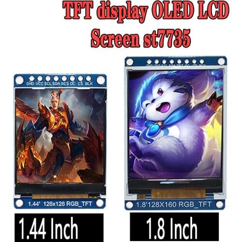 3.3V 1.44 1.8 inch Serial 128*128 128*160 65K SPI Full Color TFT IPS LCD Display Module Board Replace OLED ST7735