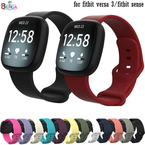 BEHAU bracelet Watchband For Fitbit Versa Sense Soft Silicone Sports For Fitbit Versa 3 Wristband Smartwatch strap wearable band