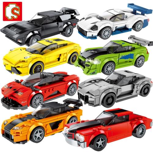 Sembo Famous Cars World Series City Speed Champions Racing Pull Car Building Block Racer Bricks Car Toy for Kids