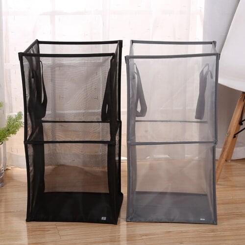 Mesh Foldable Kitchen Laundry Hamper Basket Dirty Clothing Organizer Book Underwear Container Bin