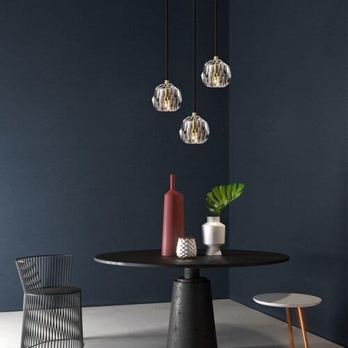 Nordic Pendant Lights Bedroom Bedside Lamp modern LED Designer Crystal Pendant Lamp Dining Room Kitchen Hanging Lamps