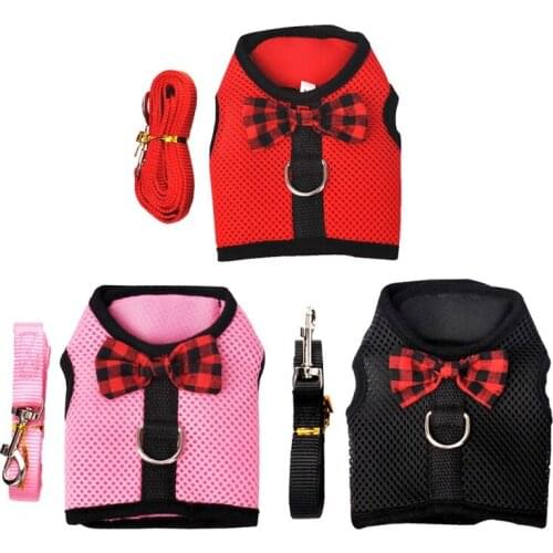 Small Pet Dog Rabbit Harness Vest Leash Set For Ferret Guinea Pig Bunny Hamster New Small Pet Vest Clothing Traction Chest Strap