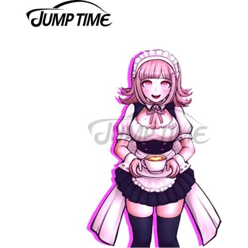 Jump Time 13 x 5.8cm For Nanami Maid Outfit Sexy Anime Girl Car Stickers Personality Creative Custom Printing 3D Anime SUV Decal