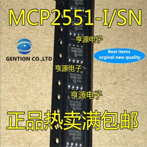 10Pcs MCP2551 MCP2551I MCP2551-I/SN SOP8 Embedded microcontroller chip in stock 100% new and original