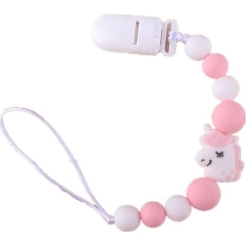 1pcs Cute BPA Free Silicone Animal Pendant Pacifier Clips Chain Nipple Holder for Infant Baby Shower Gift