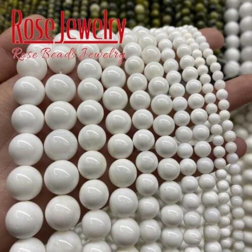 100% Natural White Tridacna Shell Beads Round Loose Spacer Beads fit DIY Bracelet Necklace For Jewelry Making 4/6/8/10/12mm 15"