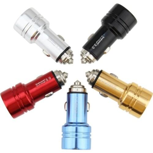 100pcs Mini Dual USB Car Charger Quick Charge 3.0 Car Phone Charger For iPhone Samsung Xiaomi QC3.0 Fast Mobile Car Charging