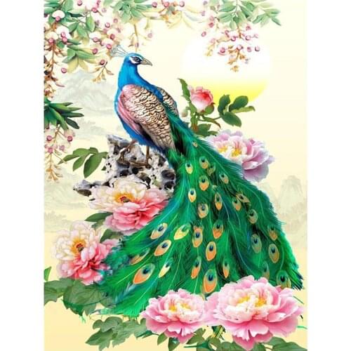 5D diamond painting full diamond new animal diamond mosaic embroidery fashion peacock decoration home decoration