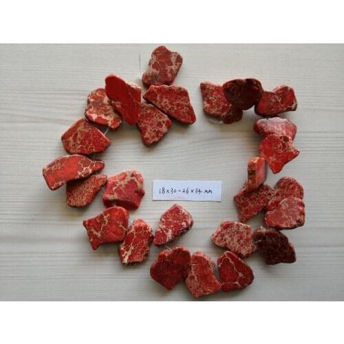 B0087 18x30-26x34mm Top-drilled Orange Sea Sediment Imperial Emperor Gems Stone Loose Beads 14.5'' Jewelry Making DIY