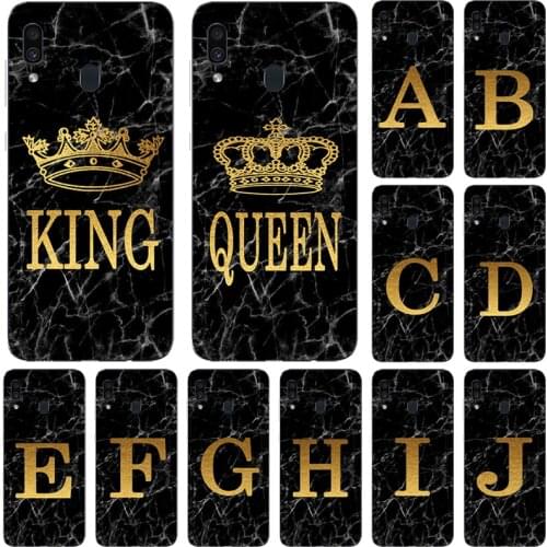 Phone case for Samsung Galaxy A10E A10S A20E A20S A30S A40S A50S A70S Marble Golden alphabet background Soft Print Cover Fundas