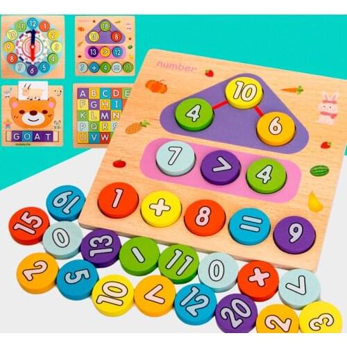 Baby Early Education Puzzle Jigsaw Puzzle Childrens Cognitive Teaching Aids Children Recognize Digital Letters Matching Puzzle