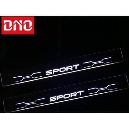DNO Trim Pedal LED Car Light Door Sill Scuff Plate Pathway Dynamic Streamer Welcome Lamp For Toyota Land Cruiser 200 Acrylic