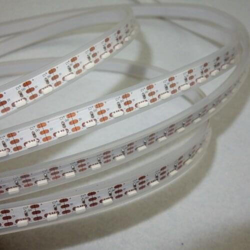 Side-emitting addressable 90LEDs/m DC5V SK6812-SIDE-4020led pixel strip,waterproof in silicon tube,with 90pixels/M;WHITE PCB
