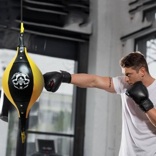 Double End Boxing Dodge Speed Ball PU Leather Inflatable Muay Thai MMA Training Punching Bag Indoor Musculation Sandbag