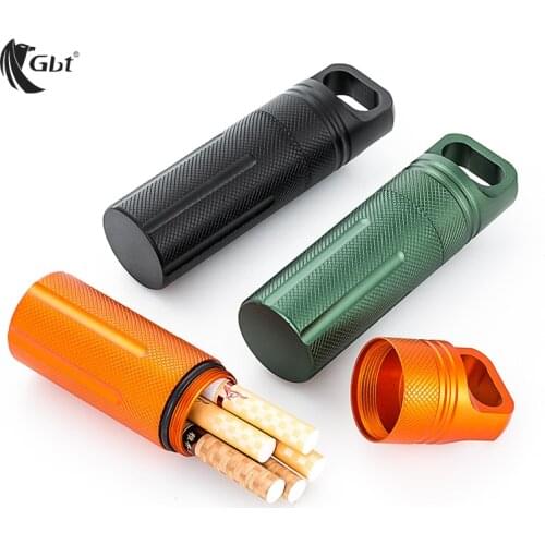 EDC outdoor survival aluminum alloy waterproof tank storage storage tank sealed non-rusting pills medicine cigarette