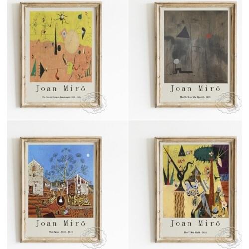 Joan Miro Exhibition Museum Poster, The Birth Of The World Wall Picture, The Farm Gift Prints, Tilled Field Wall Art Home Decor
