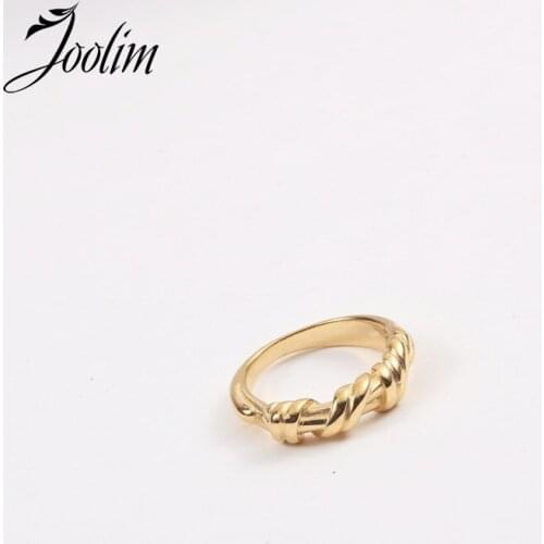 Joolim Gold Finish Twisted Rope Stainless Steel Rings 2021 Jewelry