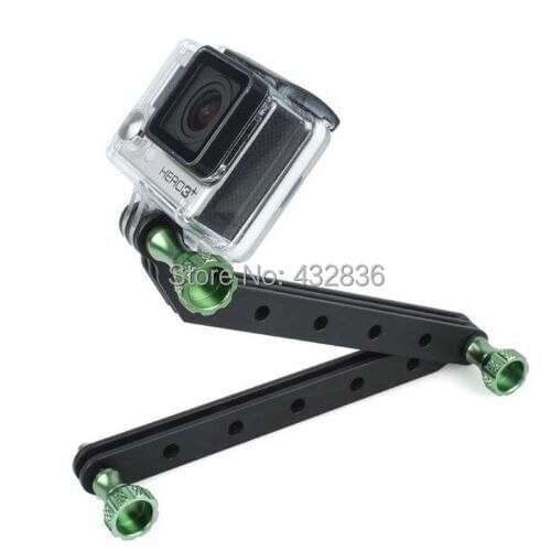 New Aluminum Alloy Extension Arm Mount Kits For Gopro Hero4/3+/3/2 With green Screw ST45 ,GO PRO CAMERA ACCESSORIES