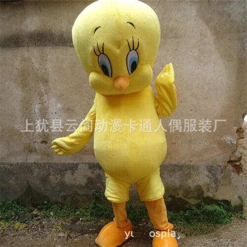 Yellow Chick Mascot Costume Adult Fancy Dress Cartoon Party Outfits Adult Size Bird Mascot Cartoon Character Carnival Costume