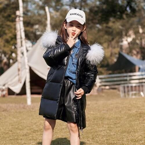 Fashionable Children Cotton Jacket Girl Warm Coat Color Fur Collar Padded Coat Winter Clothes 4 5 6 7 -14 Year Old Boy Snow Suit