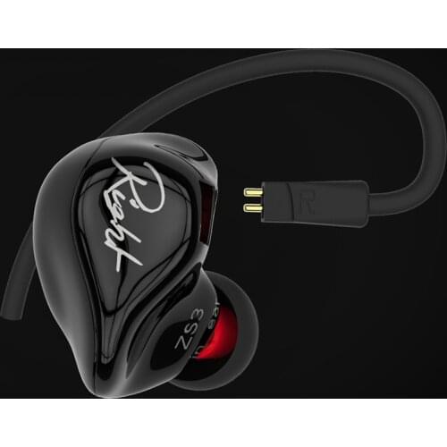 New KZ ZS3 In Ear Headphones Stereo Headset Ear Hook Running Sport Earphone Noise Cancelling Earbuds Headphones With Microphone