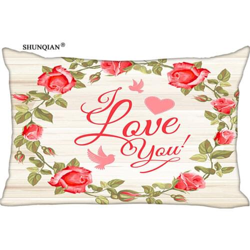 New Simple Roses Pattern Pillow Case Custom Wedding Pillowcase Cover Cases Gift Zippered Rectangle Pillow Case