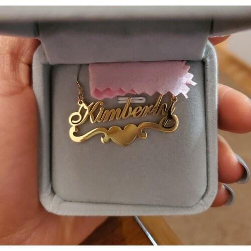 Charm Custom Name Necklace For Women Trendy Heart Ribbon Nameplate Necklaces Golden Stianless Steel Choker Valentines Day Gifts